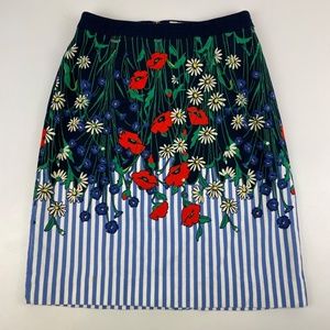 Anthropologie Postmark Womens Size 0 Vertical Garden Floral Lined Pencil Skirt